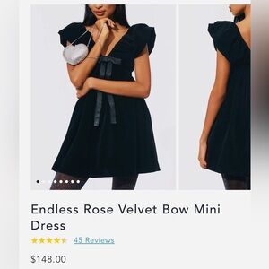 Endless Rose Black Velvet Mini Dress